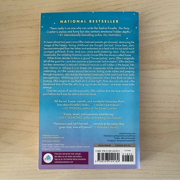 📚 4/25$ 📚  The party crasher by sophie kinsella - Picture 2 of 3